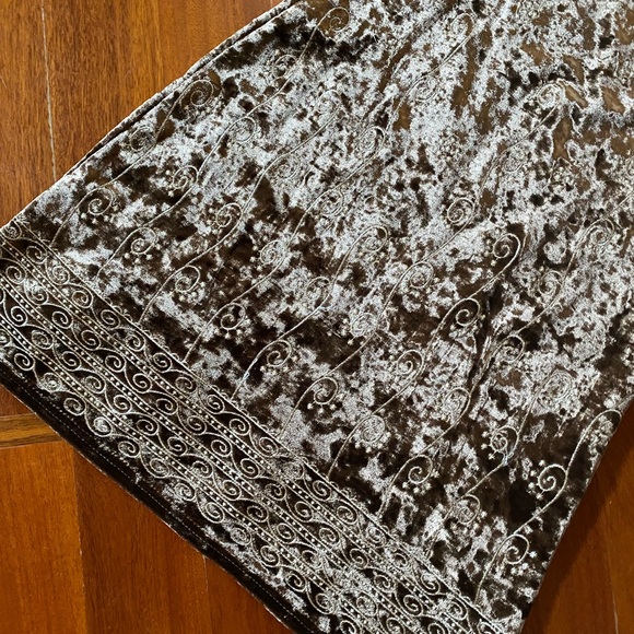 Tiger Mist Velvet Brown Mini Dress - Picture 2 of 4
